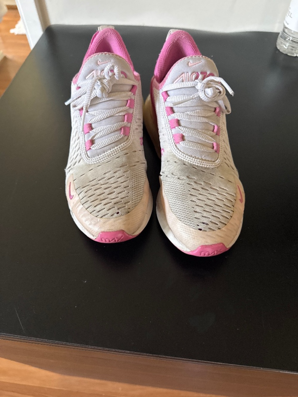 Pink and white nike 27c shoes 5Y